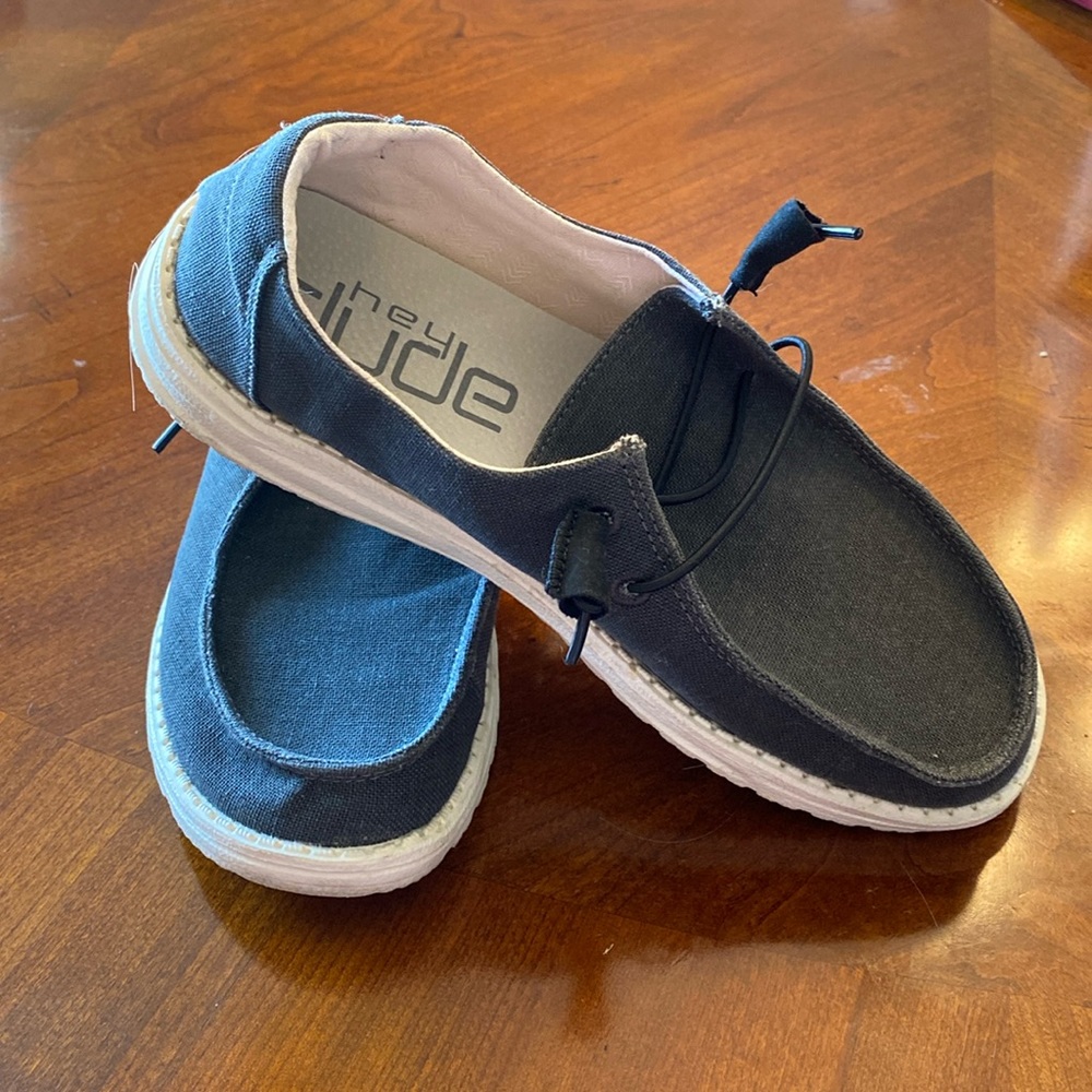 Hey Dude Wendy Women Size 8 Chambray Off Black